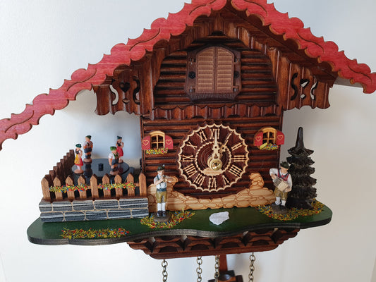 Chalet style cuckoo clock made in Germany with quartz movement. Free delivery across Australia.
