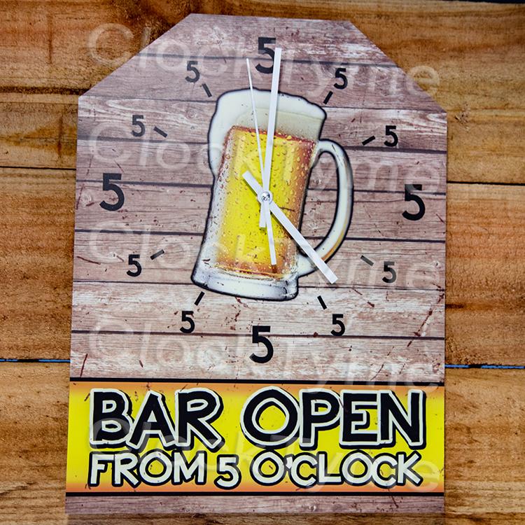 Bar Open Sign Clock. Australian Made. www.ozclocks.com.au