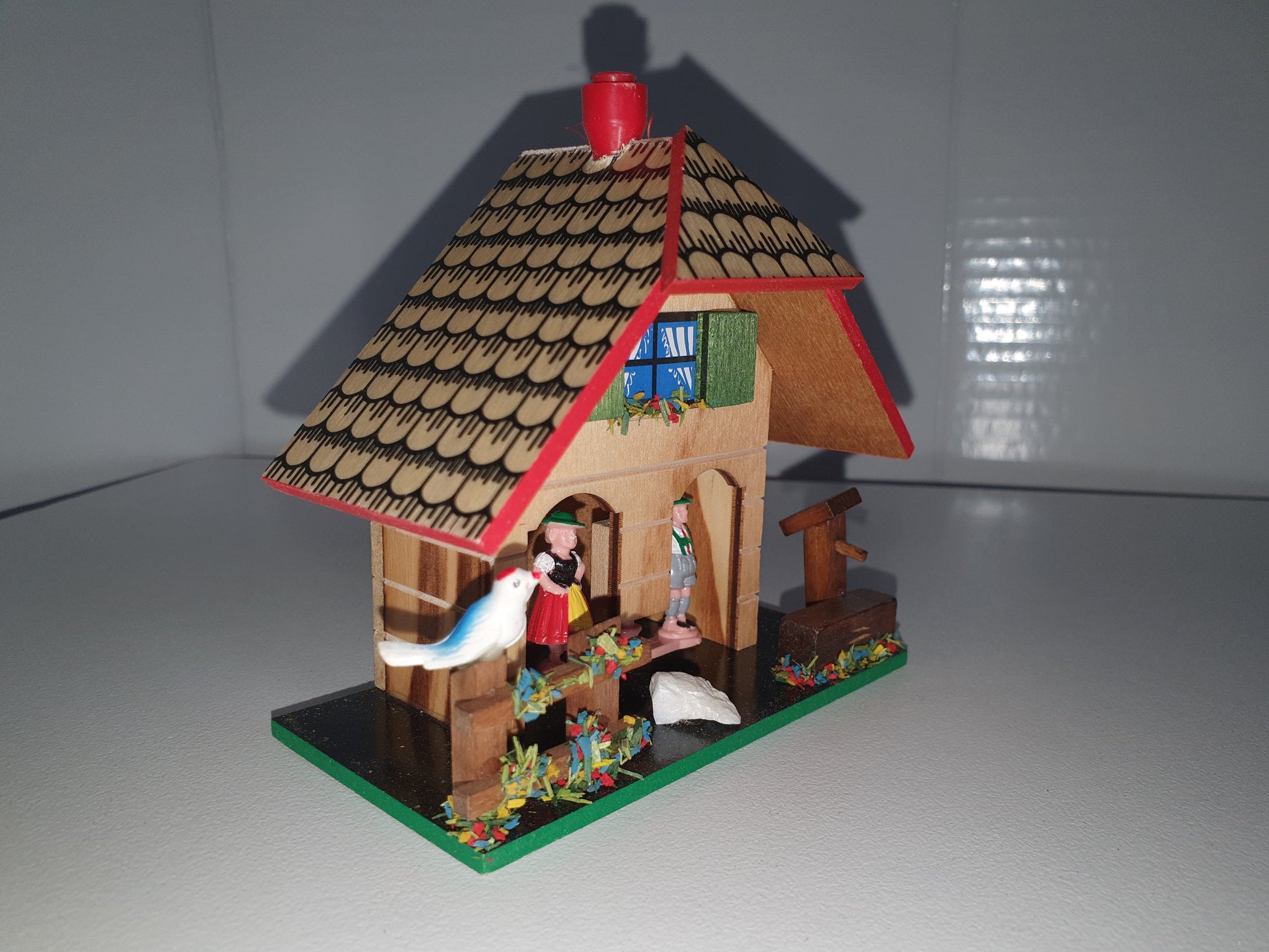Beautiful Weather House With Bird On The Fence Post. Made In Germany with Free Delivery Across Australia. Weather House [ozclocks.com.au] 