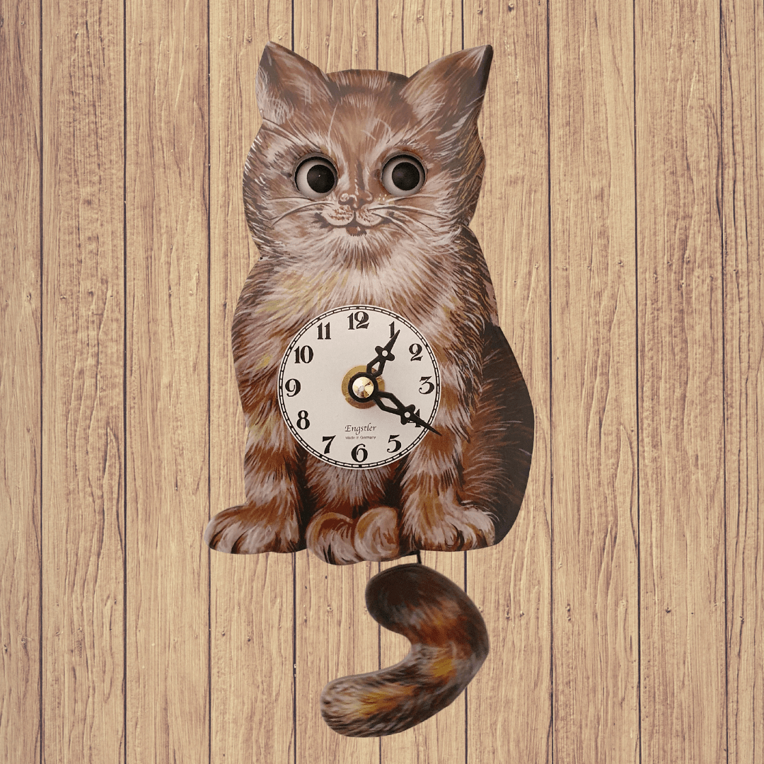 Cat Clock With Eyes That Move. Made In Germany. Wall Clock [clocktyme.com] 