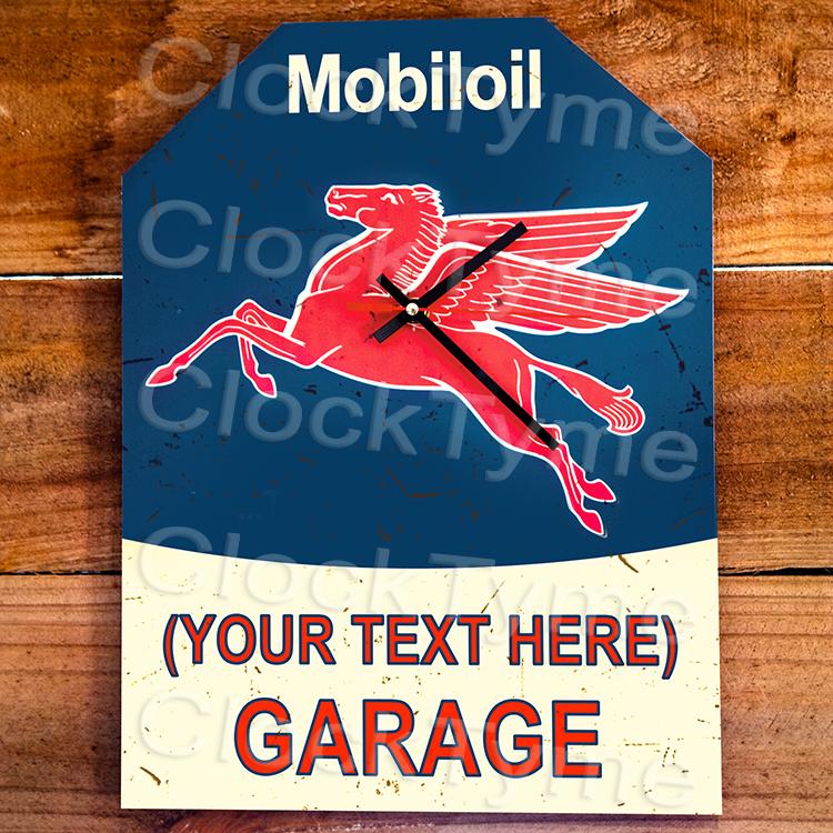 Mobil Oil Rustic Clock.. Australian Made With Free Delivery. Wall Clock [clocktyme.com] Personalised 